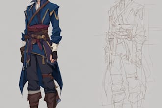 draw concept art of knights, medieval, fanatsy character