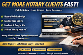 design notary website notary landing page generate notary lead and design logo