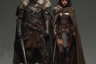 create fantasy character game concept for game or book