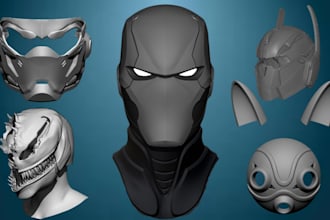 sculpt 3d cosplay mask model 3d helmet  custom mask model armor for 3d printing