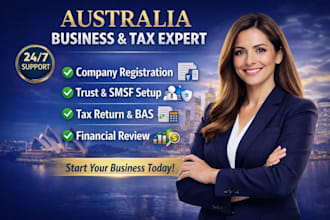 register australia company trust or smsf tax return with bas financial review