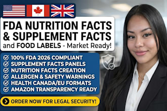 create fda nutrition facts, supplement facts, and food labels