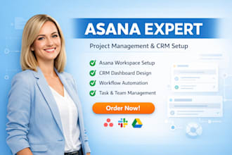 be your asana virtual assistant and setup project management dashboard