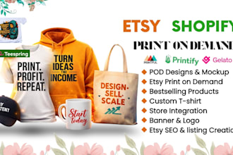 redesign printful, etsy print on demand, printify, shopify printful store design