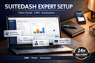 setup suitedash client portal, pipedrive CRM automation workflow expert