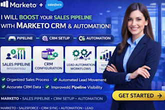 setup marketo sales pipeline CRM and automation system for lead conversion