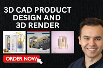 design 3d cad models, cosmetic product renders and 3d printing files