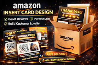 design amazon thank you card product insert package insert that boosts reviews