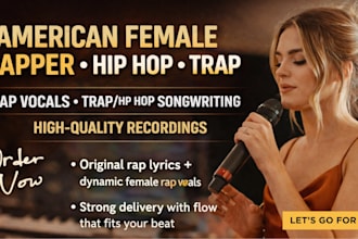 be your american female rapper for hip hop, trap, neo soul vocals
