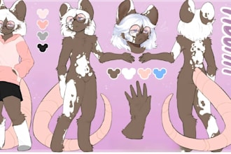draw furry ref sheet fursona reference sheet anthro nsfw art character oc sheet