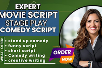 write your comedy script stand up comedy short film stage play comedian script