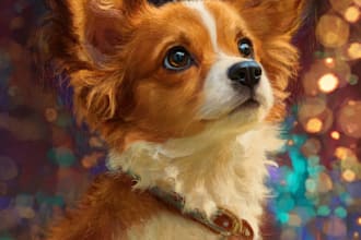 draw your pet portrait into cute disney style