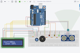 write arduino code and tinkercad simulation for your project