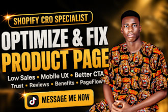fix low converting shopify product page with cro, pagefly, or replo optimization