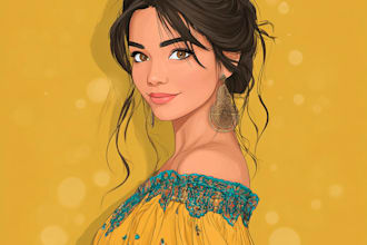 draw a portrait in semi realism disney cartoon style