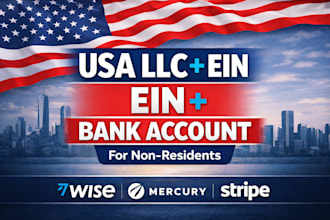 register USA llc, get ein and open US bank account for non residents