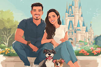 design a disney family portrait