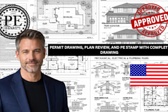 do pe stamp plan, review architectural, engineering drawings mep, floor plans
