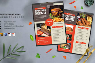 design product poster food package restaurant menu price table sale rate card