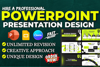 design clean corporate presentations for business reports, training, sales deck
