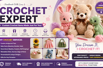 crochet a custom handmade gift, plushie, or accessory