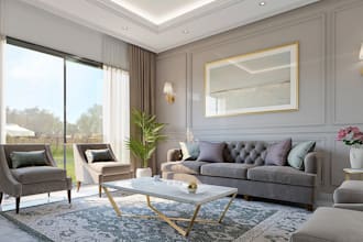 virtually stage empty room with realistic furniture for real estate