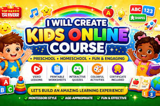 create kids online course, preschool learning, homeschool course