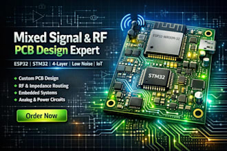 do mixed signal, rf pcb design esp32 stm32 4 layer low noise iot sensors wifi