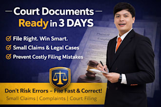 prepare small claims and court legal documents fast