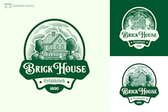 design beautiful masonry, building logo with satisfaction guaranteed