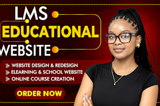 build lms educational website, elearning website online course website education