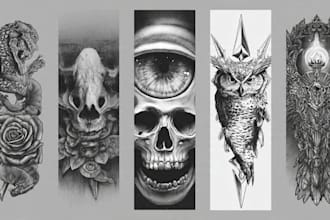 design a bold custom color tattoo artwork