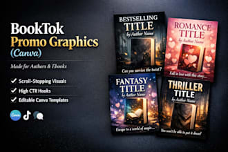 design booktok promo graphics in canva for authors and ebooks