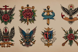 create awesome old school tattoo style design