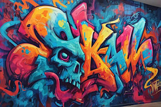 create custom graffiti illustration with bold urban style