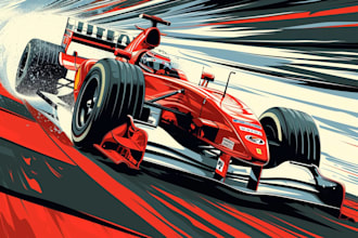 do racing car and automotive illustration in vector art