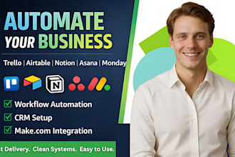 setup trello airtable monday com asana make automation jira slack integration