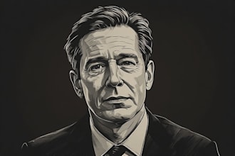 draw the wsj style hedcut portrait for you
