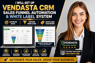 set up vendasta CRM sales funnel automation and white label system