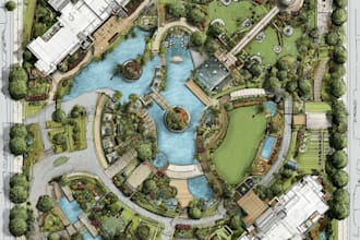 design 2d landscape site plan with color for your backyard and gardens
