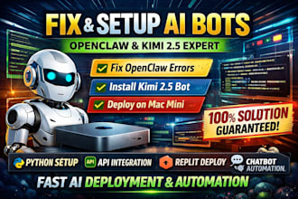 fix setup openclaw open claw developer bot install deploy kimi 2 5 mac mini bot