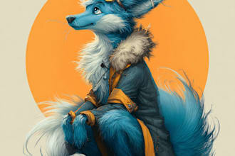 draw custom furry character art and fursona illustration