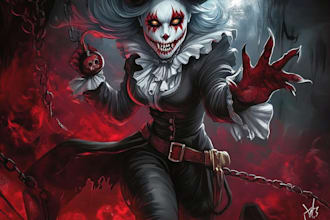 create horror character art and horror character design