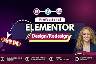 design or redesign  wordpress website with elementor pro