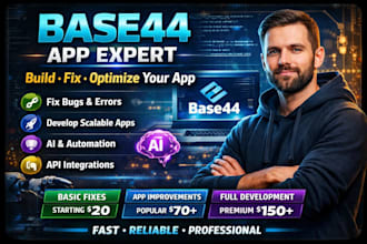 be your base44 expert for app development and bug fixing