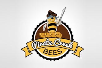 design best quality modern logo for pirate creek bees
