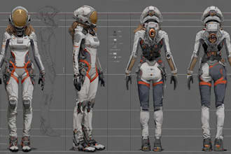 sci fi character illustration or sci fi character