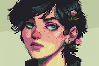 make a pixel art portrait