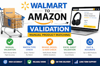 validate walmart to amazon products manually