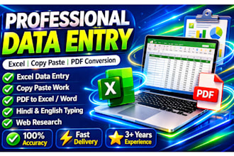 do data entry, typing work, excel data entry and  copy paste